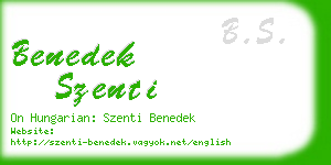 benedek szenti business card